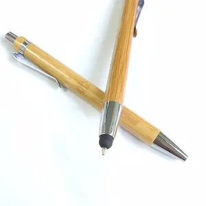 Impressão de logotipo personalizada de alta qualidade, promo bambu biro com madeira eco amigável caneta de esfera de bambu