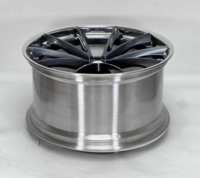 Glänzende Gunmetal-Felgen mit Poliertem Rand, Mehrspeichen-Design, Geschmiedetes 6061 T6 Aluminium, 12000T TÜV JWL VIA Std S4-00093, 18-24 Zoll, Maßanfertigung