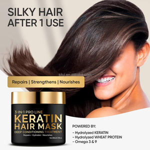 Masque capillaire professionnel le plus vendu au monde, marque privée, crème organique à la kératine avec huile d'argan, nourrissant <span class=keywords><strong>pour</strong></span> la croissance des <span class=keywords><strong>cheveux</strong></span> - Product Image 1