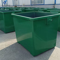 Poubelle de recyclage des déchets à roues en métal galvanisé à chaud avec couvercle 660L pour conteneur d'élimination des poubelles