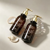 YUERUI Nouvelle bouteille de shampoing en plastique de 250 ml de forme unique, flacon pompe PET pour lotion corporelle et huile, emballage pour gel douche, savon liquide et savon pour le corps