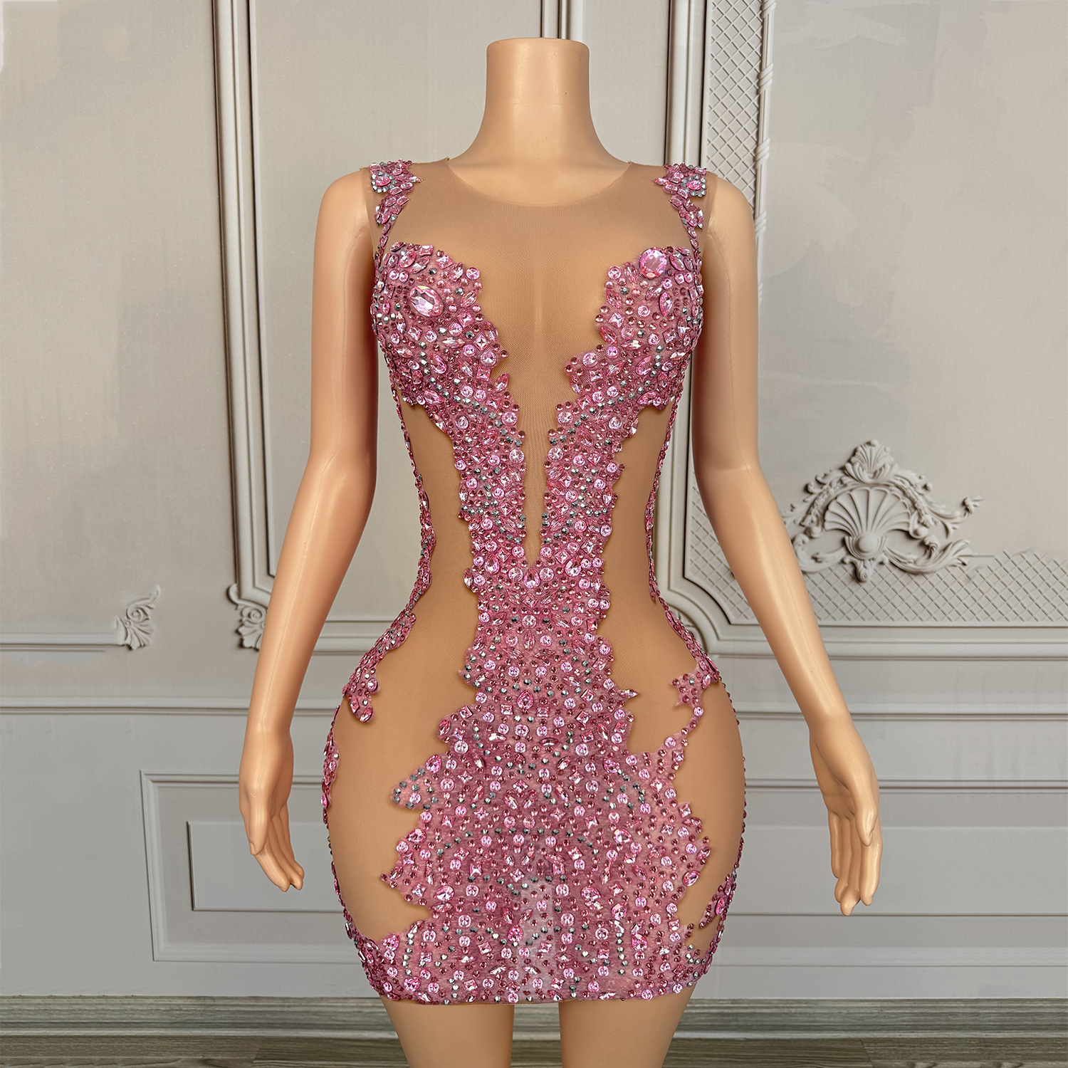 Wholesale Pink Fishnet Dress Halter Neck Design | Alibaba.com Wholesale Pink Fishnet Dress Halter Neck Design | Alibaba.com