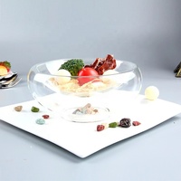 400ml Creative Résistant À La Chaleur Transparent Glace Sèche Vaisselle Double Verre Arc Vaisselle En Verre Ustensiles De Cuisine l pour Hôtel