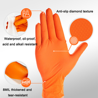 Gants en nitrile Orange Diamond Grip 8g, vinyle et nitrile, petits gants, 1000 pièces par sac