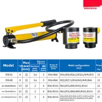 Punzonadora Hidráulica Manual SYK-8A/8B/15, Material 40cr, para Placas de Acero Inoxidable, Placas Delgadas de Hierro, Placas de Cobre y Placas de Aluminio