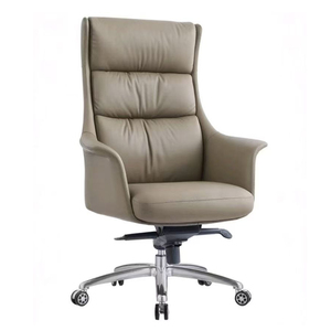 Silla Ejecutiva de Cuero Genuino con Respaldo Alto, Respaldo Reclinable Segmentado y Ajuste de Altura - Product Image 3