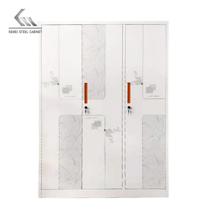 Penjualan Laris Tiga Pintu Desain Modern Pola Transfer Cermin Baja Lemari Pakaian India Almirah Godrej - Product Image 4