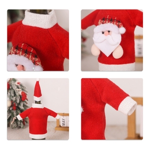 Articles de fête nouvelle bouteille de vin de noël ensemble de vêtements père noël bonhomme de neige manchon de bouteille de Champagne confortable décorations de vacances de fête - Product Image 6