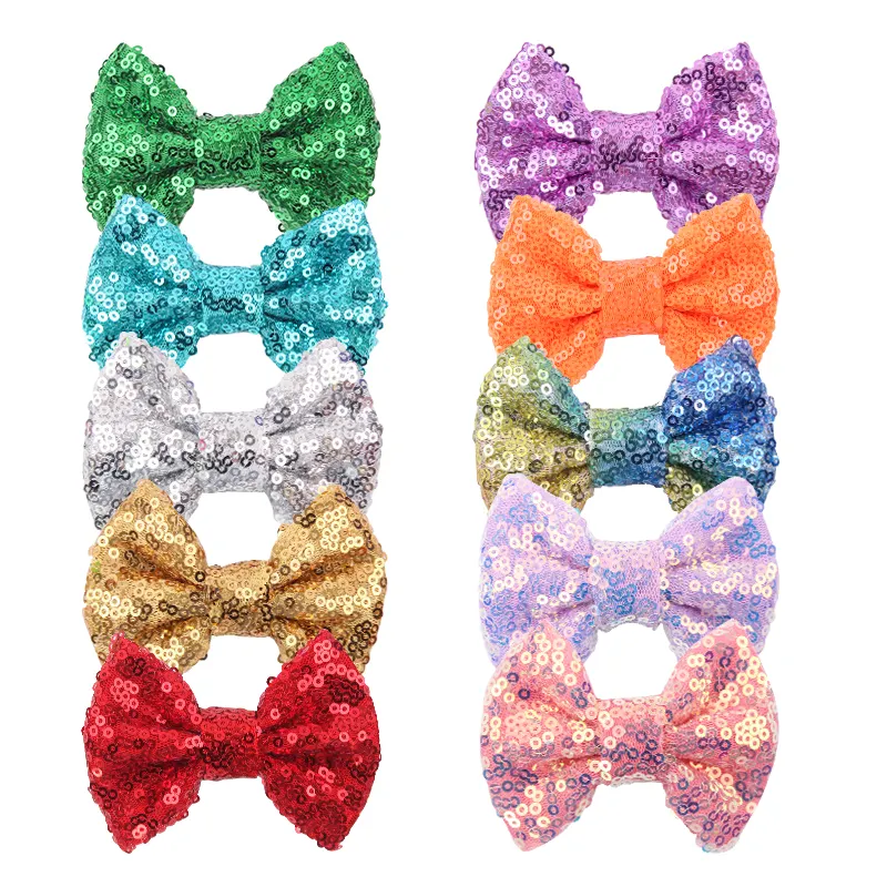 3'' Small Hair Bow Without Clip For Baby Headband Girls Glitter Mini Sequin Bow Kids Diy Hair Accessories For Newborn Turban