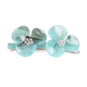 Épingle à <span class=keywords><strong>cheveux</strong></span> Bunea Fashion à double <span class=keywords><strong>fleur</strong></span> en acétate, épingle à <span class=keywords><strong>cheveux</strong></span> en acétate bleu pour femmes - Product Image 6