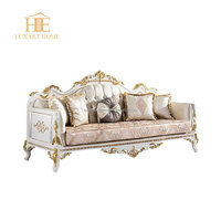 Chaise de salon en bois massif français sculpté classique de luxe, tissu en soie, pour villa, bureau, chambre