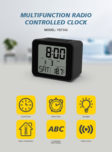 Ewetime CE/ROHS chứng nhận OEM/ODM Hỗ trợ Mini kỹ thuật số bàn báo động đồng hồ đài phát thanh kiểm soát trong nhà Temp/độ ẩm LCD hiển thị - Product Image 5