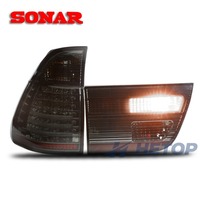Lampu Belakang HETOP SONAR E53 1999-2002 Seri X5 Upgrade Lampu Belakang LED Plug and Play DRL Aksesoris untuk BMW