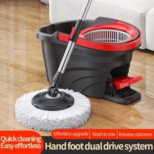 Vadrouille rotative réglable en microfibre pour le nettoyage des sols Ensemble vadrouille et seau magiques rotatifs à 360 degrés - Product Image 4