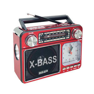 Custom Retro Portable Radio Multi Band AM FM SW Receiver X BASS USB <b>MP3</b> Player With Flashlight Quartz Clock - Product Image 1