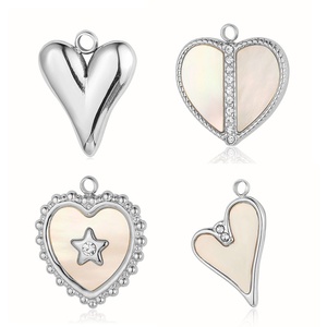 Collier de pendentifs rétro français en acier inoxydable pour bricolage en acier au titane <span class=keywords><strong>Love</strong></span> Shell Heart Devil's Eye Design Accessoire de mode avec - Product Image 4