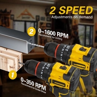 Perceuse à percussion multifonctionnelle 21V Lithium 2.0AH 45N.M OEM 500W à vitesse variable, outil combiné portatif avec moteur sans balais