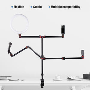 Support de fixation réglable à trois volets, robuste et léger, avec rotation à 360° pour appareil photo reflex numérique, téléphone, micro, anneau lumineux, studio - Product Image 4