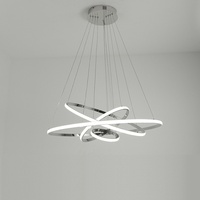 Lustre de restaurant 40/60/80 cm, plafonnier LED moderne en aluminium chromé doré, idéal pour salon et salle à manger