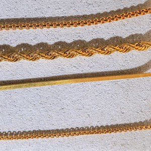 工場メーカーステンレス鋼18K金メッキツイストチェーンロープチェーンネックレスジュエリーリンクチェーンネックレス女性用 - Product Image 1