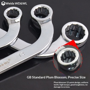 Clé à douille métrique en acier au carbone WEIDA de type S/C, chromée, fabricant OEM pour la réparation automobile DIY et les travaux d'angle spéciaux - Product Image 2