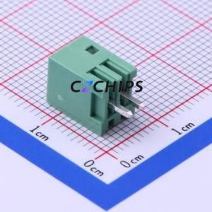 JL15EDGVC-25002G01 Plug-in Terminal Block Through hole,P=2.5mm Connector Board-to-Board / Socket - Closed 1x2P 2.5mm Green - Product Image 2