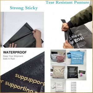 Custom Logo Branded <b>Waterproof</b> Recyclable Poly Self Adhesive Mailer Bags White Large for Clothing Shoes & <b>Socks</b> Packaging - Product Image 3