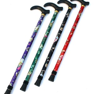 Aluminum Alloy Printed <b>Cane</b> Two Section Retractable Walking Stick Lightweight Fashion Design For Elderly Hiking Support - Product Image 2