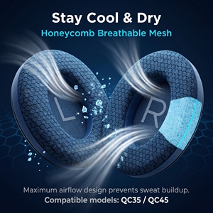Almohadillas de Repuesto para Auriculares QuietComfort 25 con Gel Refrigerante y Malla, para QC25 QC15 <span class=keywords><strong>AE2</strong></span> QC45, Cubiertas para Auriculares con Reducción de Ruido - Product Image 3