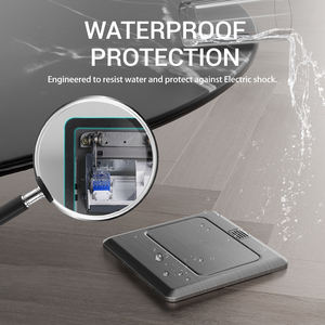 Caja <span class=keywords><strong>de</strong></span> salida <span class=keywords><strong>de</strong></span> suelo emergente moderna, cubierta impermeable y a prueba <span class=keywords><strong>de</strong></span> polvo, enchufe Cat6 <span class=keywords><strong>de</strong></span> red <span class=keywords><strong>de</strong></span> suelo con puertos USB a y USB C - Product Image 6