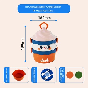 Boîte à lunch créative en forme de crème glacée, boîte à lunch mignonne en acier inoxydable 304 de qualité alimentaire, grande capacité - Product Image 6