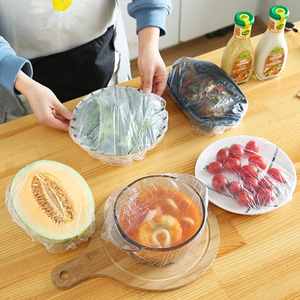 Pe Food Storage Film Sleeves Round Elastic Closing Disposable Plastic <b>Wrap</b> For Freshness Protection - Product Image 3