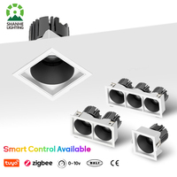Plafonnier encastré intelligent 12W sans cadre en aluminium, carré, étanche IP65, projecteur LED RGBW avec driver DALI