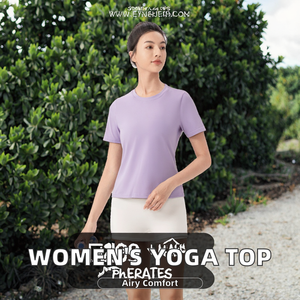 เสื้อยืดออกกำลังกายผู้หญิง ผ้ายืด/โพลีเอสเตอร์ ระบายอากาศได้ดี เสื้อยืดฟิตเนส ทรงหลวม ใส่สบาย แขนสั้น พิมพ์ลายได้ตามต้องการ สำหรับโยคะและวิ่ง - Product Image 2