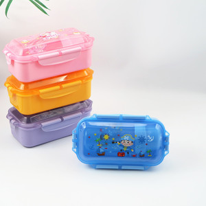 Cartoon Childrens Lunchbox Set 21x12x7.5cm Rectangle Seal Lid Leak Proof Bento <b>Box</b> For <b>Kids</b> Student Food <b>Storage</b> - Product Image 2