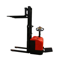 Nouveau transpalette électrique tout-terrain avec batterie, chariot élévateur à conducteur debout, transmission avant, déplaceur latéral hydraulique, longueur de fourche 1000 mm, fourche de 680 mm