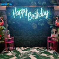 Livraison directe sans MOQ, décoration de fête d'anniversaire pour hôpitaux, enseigne néon LED 3D en acrylique personnalisée avec garantie de 2 ans