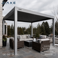 Auvent en aluminium à lames orientables Jiake, résistant aux intempéries, avec toit bioclimatique électrique pour patio au Canada, gazebo extérieur en aluminium imperméable