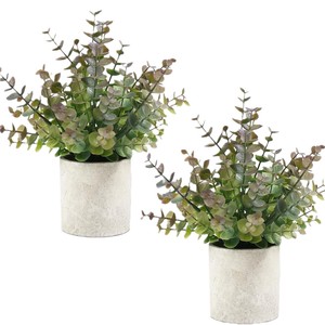 Plantes artificielles transfrontalières Wwyg très vendues : <span class=keywords><strong>Eucalyptus</strong></span> et Romarin en <span class=keywords><strong>pot</strong></span>, écologiques, pots cylindriques en plastique vert de 30 cm - Product Image 5