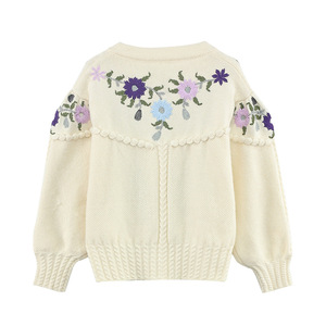 Cardigan Invernale da <span class=keywords><strong>Donna</strong></span> in <span class=keywords><strong>Maglia</strong></span> Jacquard <span class=keywords><strong>Beige</strong></span> Retrò, Traspirante, Lavorato a <span class=keywords><strong>Maglia</strong></span>, Casual, con Collo a O, 100% Lana - Product Image 5