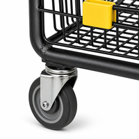 Chariot de courses professionnel de style américain en métal de 150L, 180L, 210L pour supermarchés et chaînes de magasins de grande envergure