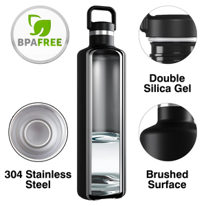 Gobelet isolé sous vide à double paroi en acier inoxydable de 24oz avec poignée et couvercle Bouteilles d'eau de voyage avec logo personnalisé - Product Image 5