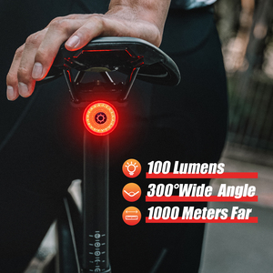 Luz Traseira Magnética de Fibra de Carbono GACIRON LOOP-100, Luz de Freio Inteligente para Bicicleta, Luz Traseira Óptica 3D, IPX6 à Prova d'Água - Product Image 2