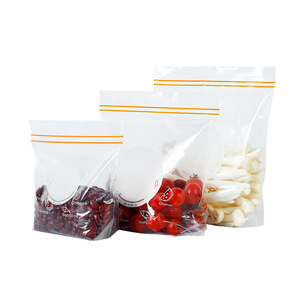 Food Storage Bags PE Self Sealing Transparent Reusable For Refrigerator Food Preservation With Zipper Closure - Product Image 1