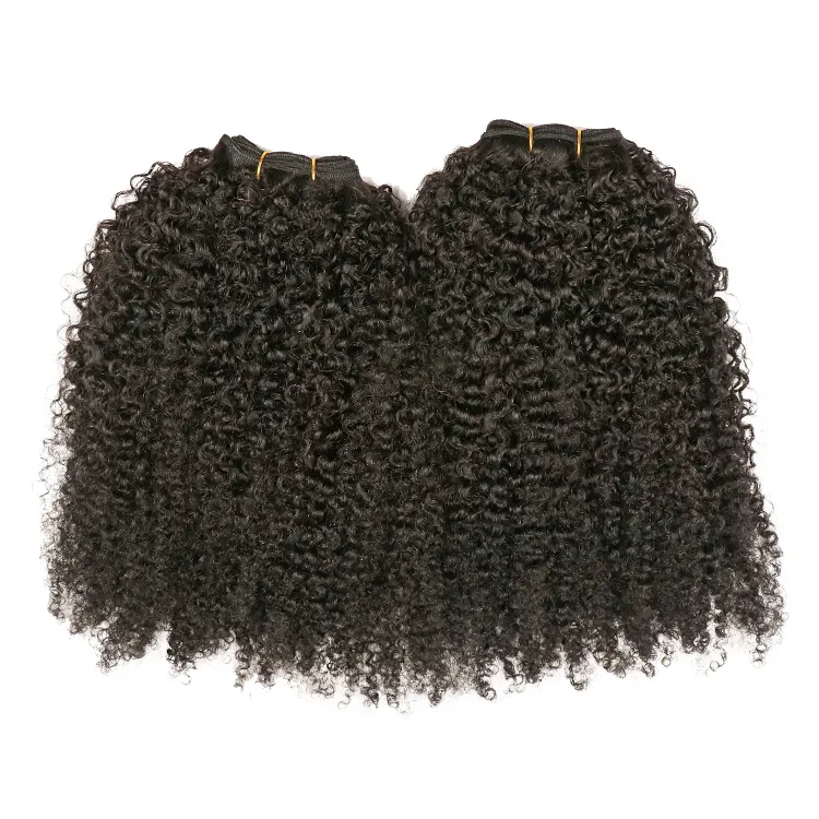 Top grade soft curly human hair weave vendors unprocessed kinky coily cambodian hair bundles