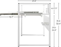 Music Recording Studio Desk with Piano Keyboard Tray, Recording Studio Workstation Table with Stands, Bottom Shelf