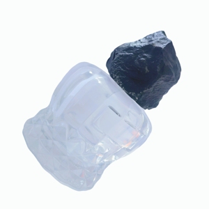 บรรจุภัณฑ์น้ำหอมแก้วทรงกว้างหรูหราพร้อมฝาหินสีดำธรรมชาติ - Product Image 5