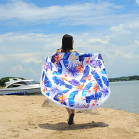 Wholesale Spot Round Microfiber Suede Beach Towels Can Be Customized in Patterns and Sizes Microfiber Beach Towels