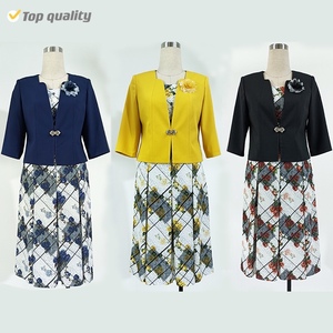 Direct Manufacturer Guangdong China Women's Business <b>Suits</b> Single <b>Button</b> Knitted Anti-Wrinkle Floral Pattern Church Wear - Product Image 1