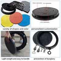 Couvre-égouts en composite de fibre de verre, fabriqués en résine SMC, légers et durables.